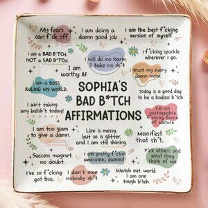 Personalized My Swear Affirmations Ring Dish, Custom Name Jewelry Dish